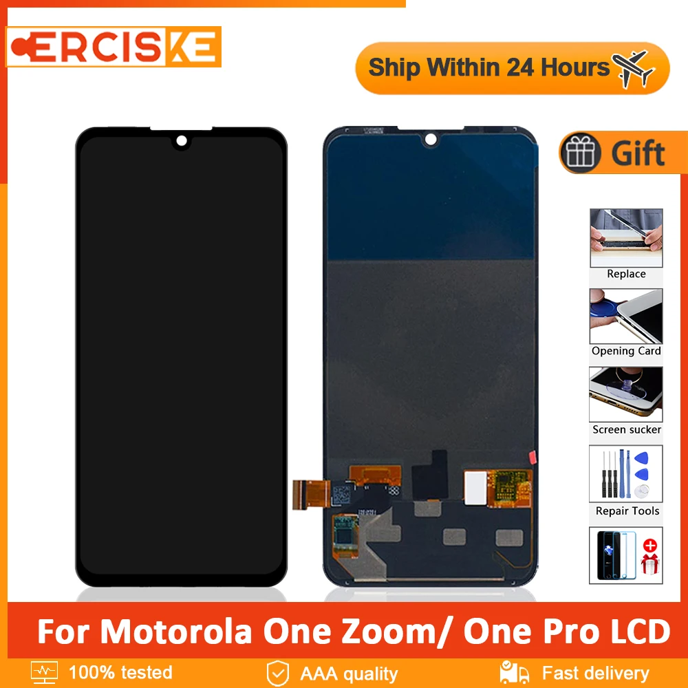 

6.39" Original For Motorola One Zoom LCD Display Touch Screen Digitizer Assembly Panel For Moto One Pro XT2010 LCD Burn-Shadow