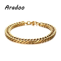 aradoo light luxury titanium steel plated 18k gold metal bracelet retro simple all match bracelet