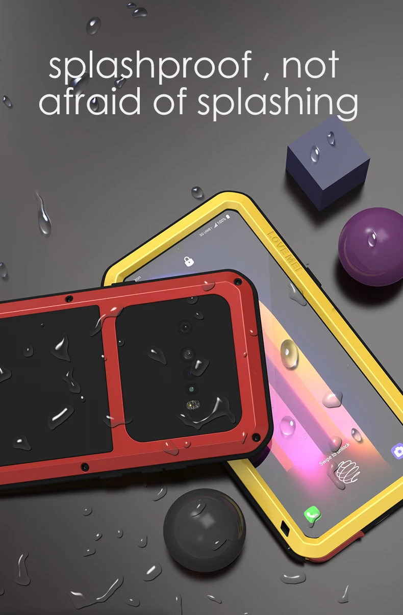 Love Mei Metal Tempered Glass Full Protective Cover For Lg V60 V40  V30 V35 G7 Case Heavy Duty Armor Shockproof Waterproof Case