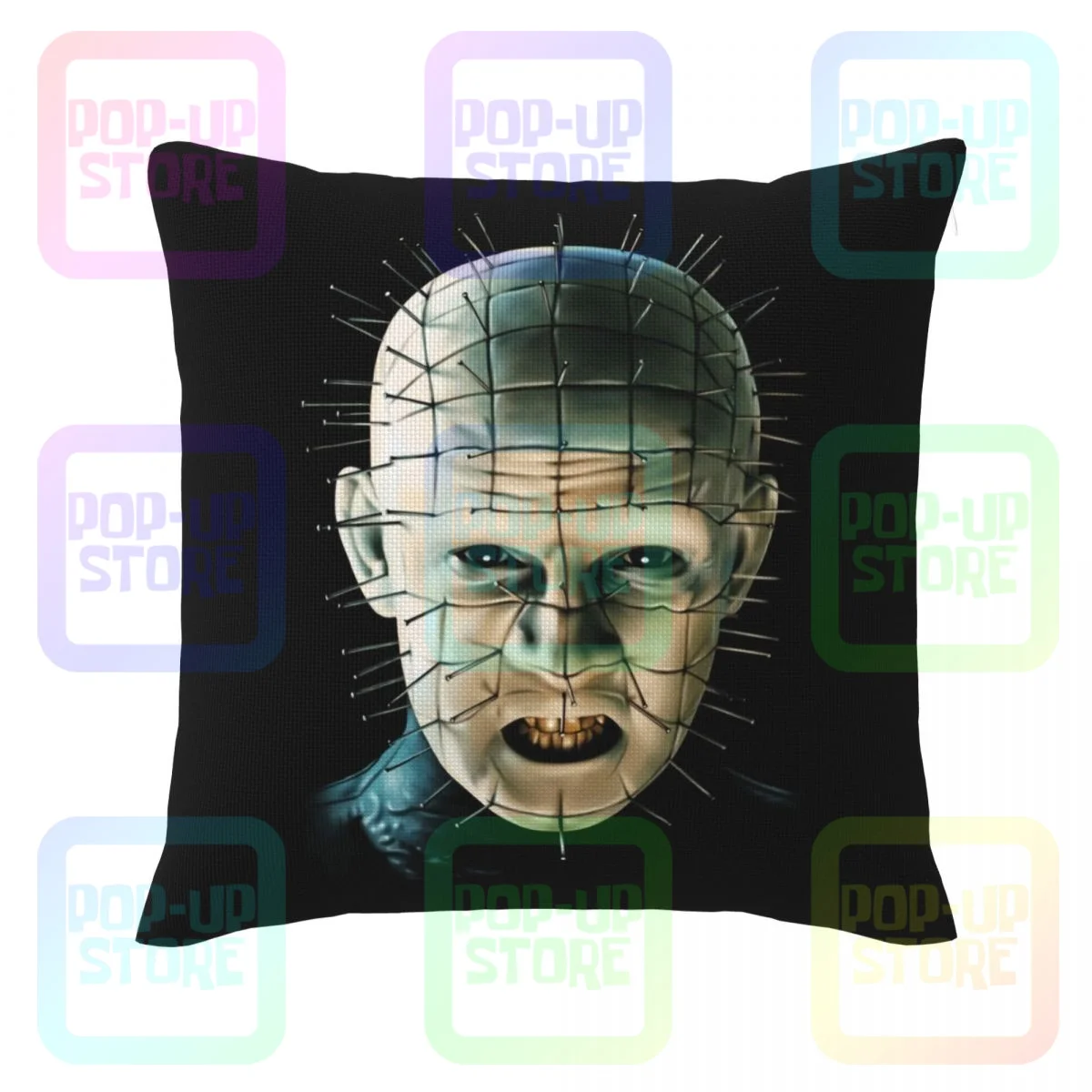 Льняная наволочка Hellraiser в стиле 80-х с изображением страшного фильма зомби |