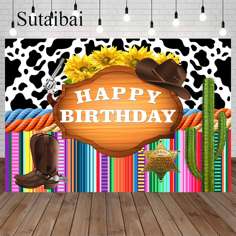 

My First Rodeo Birthday Backdrop Wild West Rustic Country Cowboy Boot Party Decoration Banner Background Photo Booth