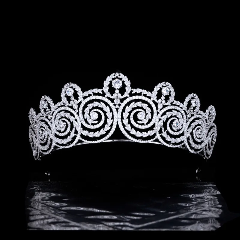 

Retro Bride Tiara Luxury Zircon Bridal Wedding Crown Forest Series Women Headdress Hair Jewelry Accessories HQ0517