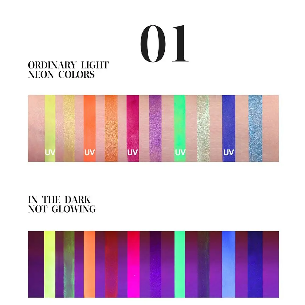 Светящаяся в темноте неоновая пастель с УФ-светом 10 цветов нетоксичная пигмент