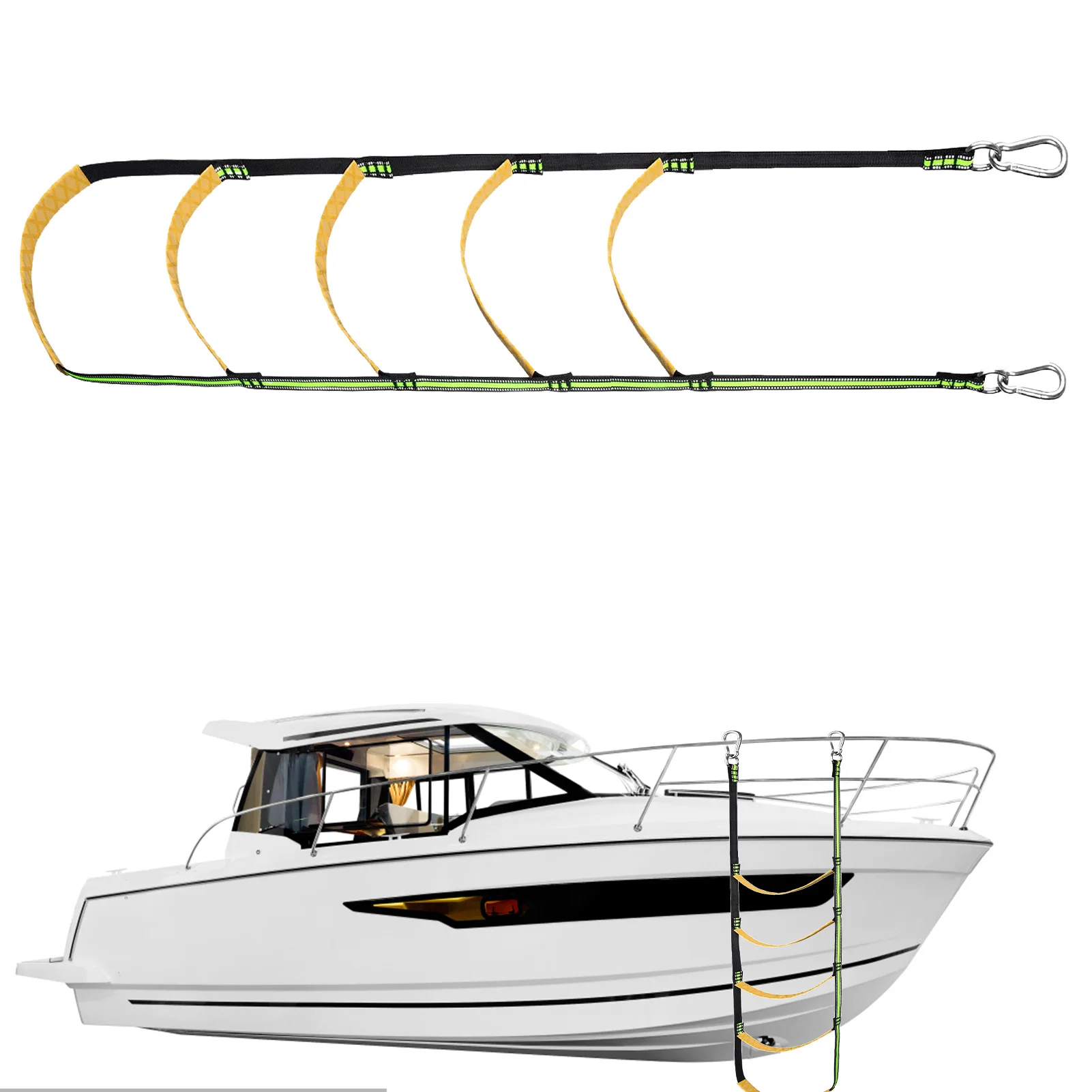 

5 Step Boat Rope Ladder Inflatable Boat Rope Ladder Portable Assisted Boarding Ladder For Jet Skis Inflatable Boats Kayak