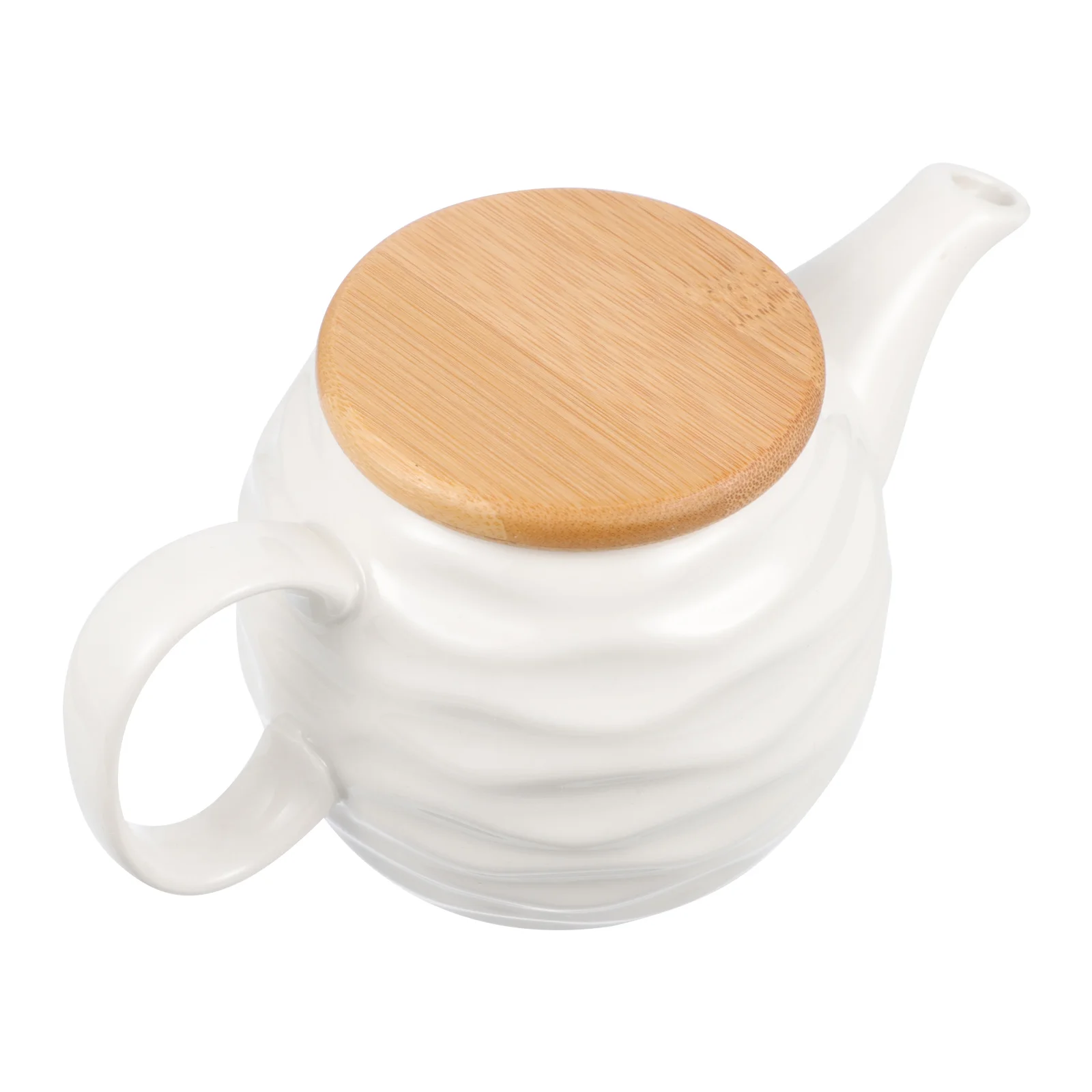 

Pot Creamer Ceramic Oil Juice Bucket Sauce Container Bamboo Condiment Jar