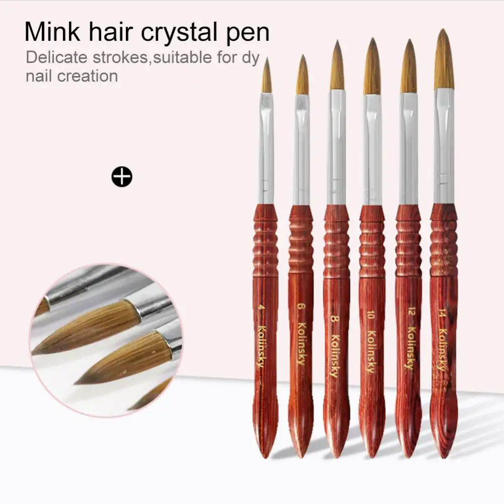 

Kolisky Nail Brush Nail Design Painting Pen Nail Drawing Pen Manicure Pen Uv Gel Polish Brush Wooden Handle Nail Art Brush