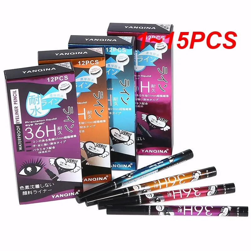 

1~15PCS Black Liquid Eyeliner Waterproof Eyeliner Pencil 36H Long-Lasting Liquid Eye Liner Pen Quick-Dry No Blooming Cosmetics