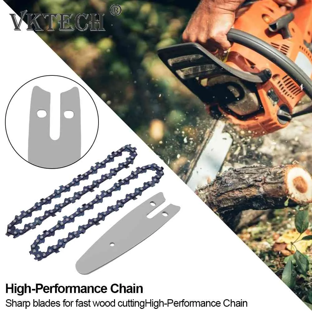

4/6inch Chainsaw Chains Chainsaw Guide Chains Parts Chainsaw Guide Plate Chainsaw Chain for Wood Branch Pruning Trimming Cutting