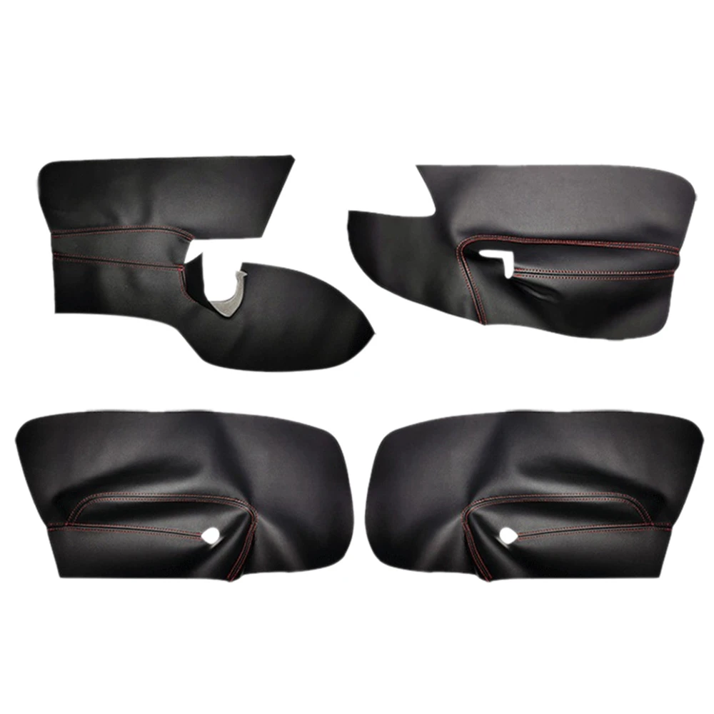 

4PCS Black+RED LHD 4 Doors Armrest Panel Leather Cover Inner Trim for Jetta Golf MK5 2005-2010 with Tools