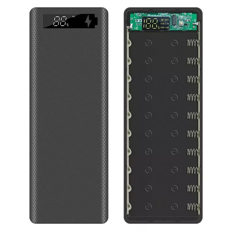 

LCD Display DIY 10x18650 Battery Case Power Bank Shell Charger Box Accessories