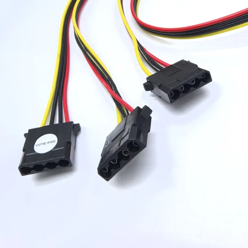 Фото Компьютер ATX 4-контактный IDE Molex HDD DVD кабель питания от одного до 3-портового разветвителя 1–3 удлинительный провод питания 16AWG №4