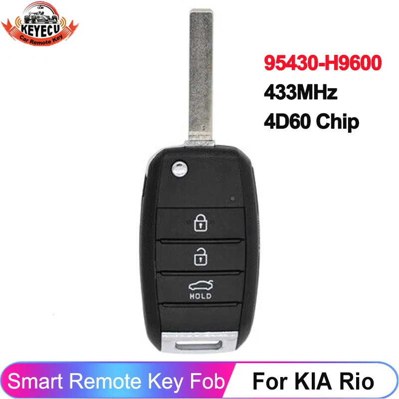 KEYECU 3 кнопки 95430-H9600 обновлен для KIA Rio 2018 2019 флип-пульт дистанционного управления 433