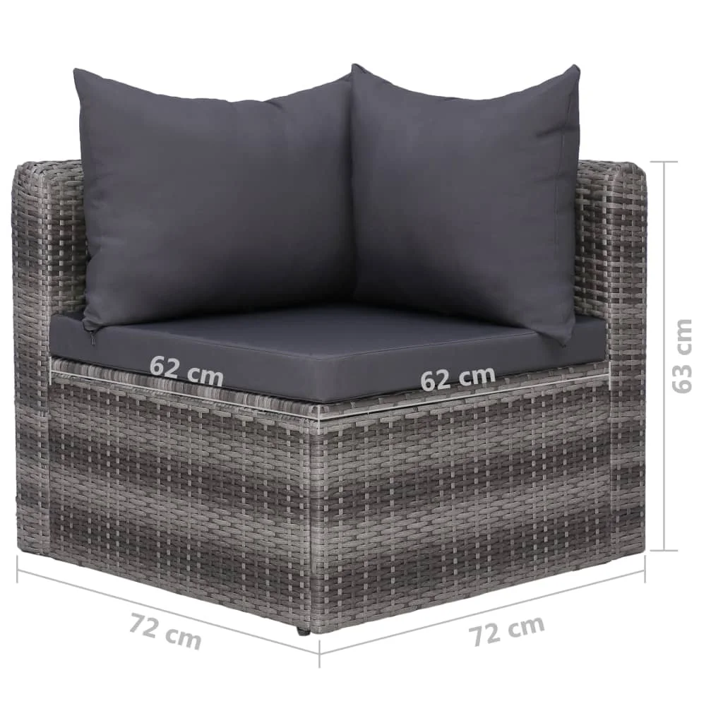 

Outdoor Patio Day Bed Furniture Seating Garden Corner Sofas 2 pcs Gray Poly Rattan