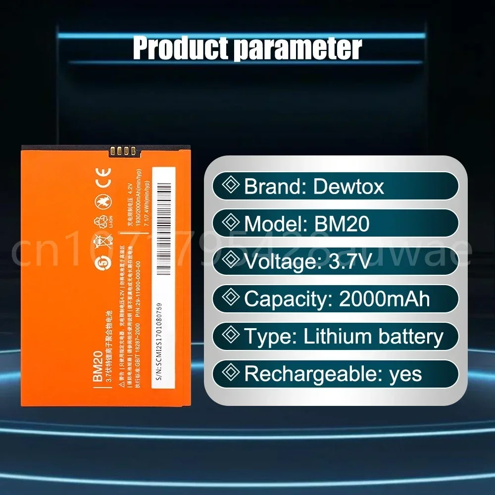 Литиевая батарея BM20 1930 мАч для Xiaomi Mi2S Mi2 M2 Mi 2 высококачественные сменные батареи