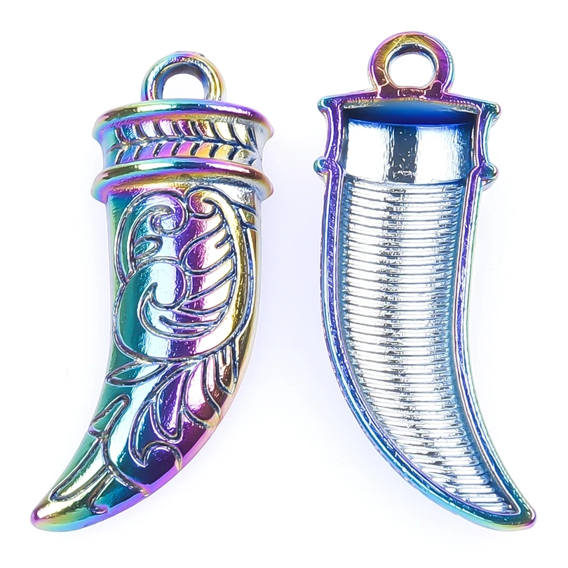 

5pcs Punk Accessories Moon Teeth Pendants For Jewelry Making Charm Bulk Vintage Pattern Charms DIY Components Metal Accessories