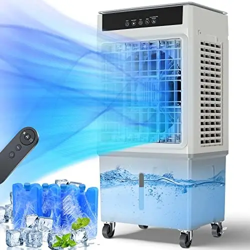 

Portable Air Conditioner 3-IN-1 Evaporative Cooler, 20Ft Remote Control, Normal/Cool Modes, 3 Speeds, 1500 CFM, 100 Degree Oscil