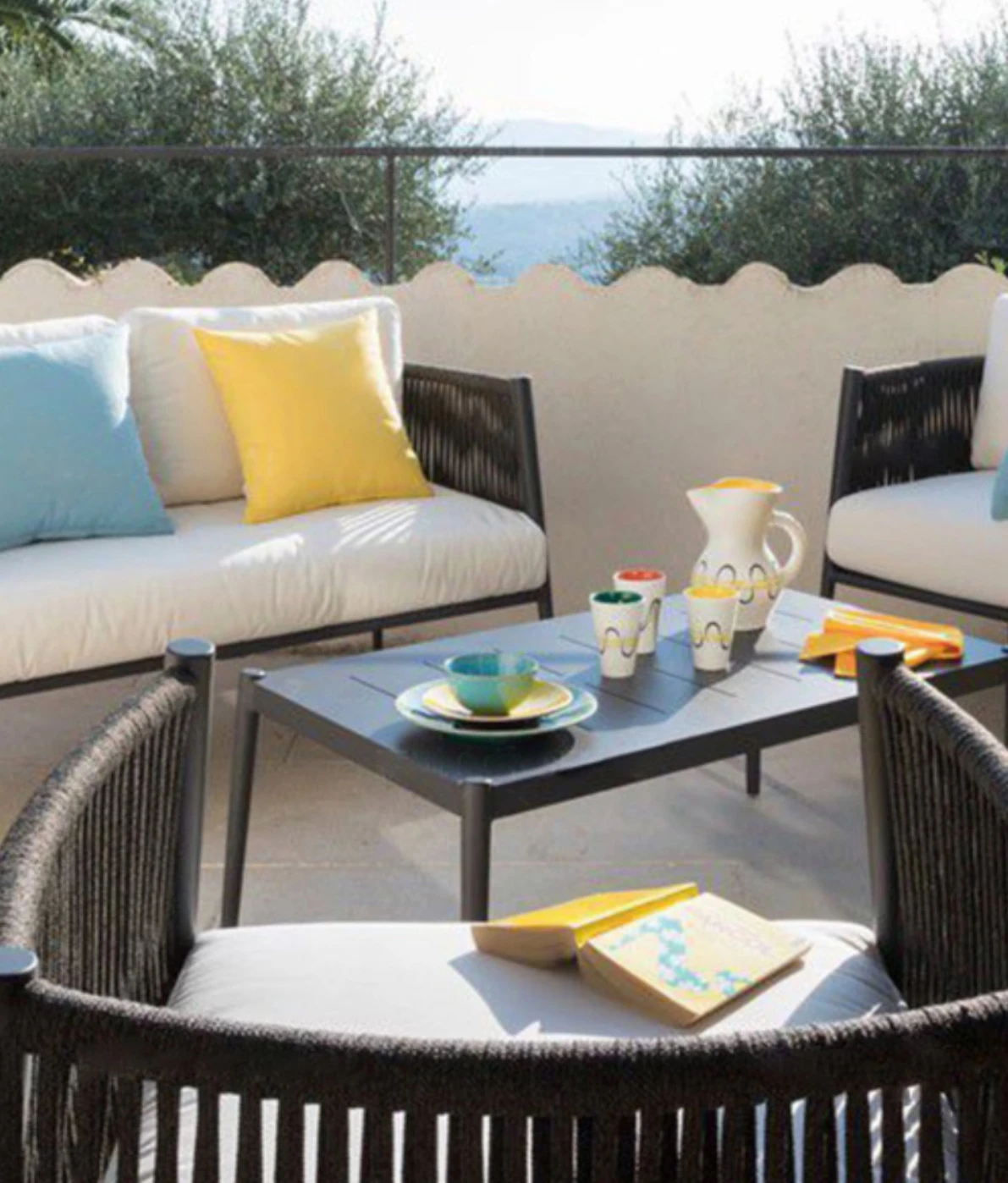 

Sofa single person combination rattan chair Nordic waterproof and sunscreen courtyard balcony outdoor garden homestay hotel