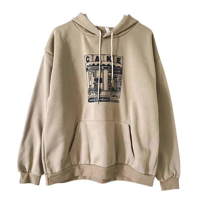 Новинка Женская толстовка с капюшоном и мультяшным принтом весна-осень 2021 Япония