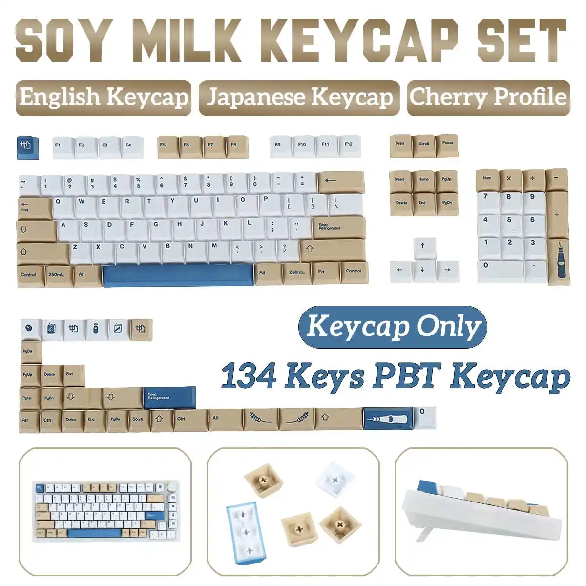 

GMK Soyamilk Keycaps PBT Cherry Profile Dye Sub Personalized Keycap Mechanical Keyboards 134 Keys Full Set For Cherry MX Switch