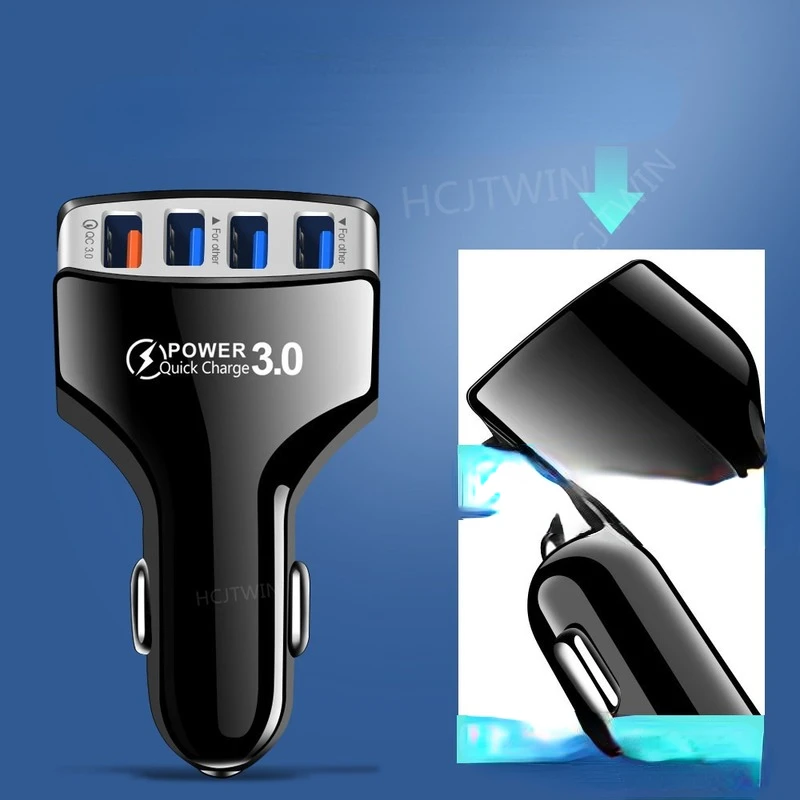 

12W 2.4A 4USB Car Charger Car Charger Multi-Port Car Charger One Tow Four Car Charger Cigarette Lighter One Piece Dropshipping