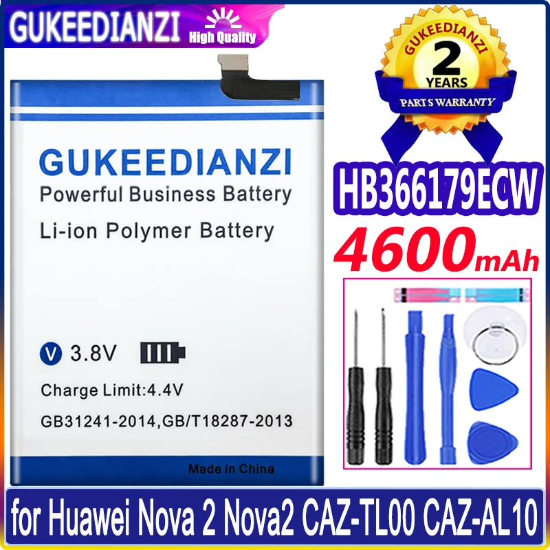 

Новинка, высококачественный аккумулятор 4600 мАч HB366179ECW для Huawei Nova 2, Оригинальная батарея с инструментами