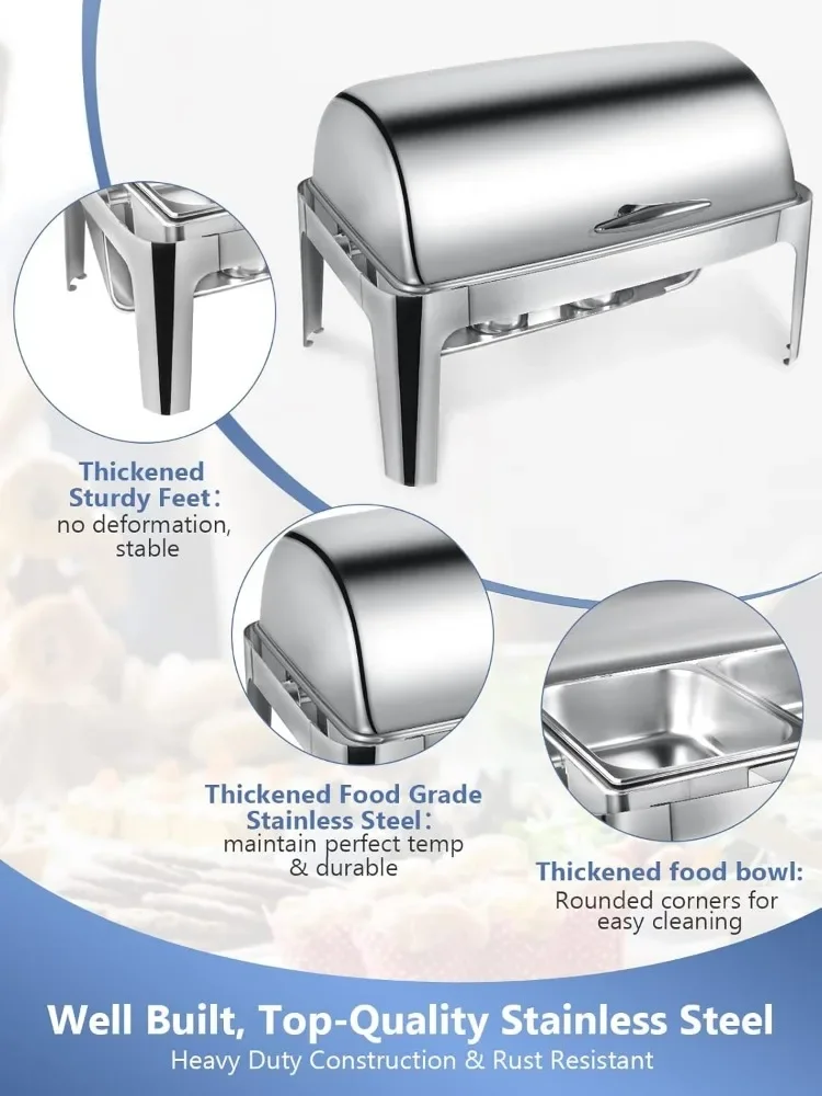 Набор прямоугольной круглой формы для подогрева блюд подогреватель еды