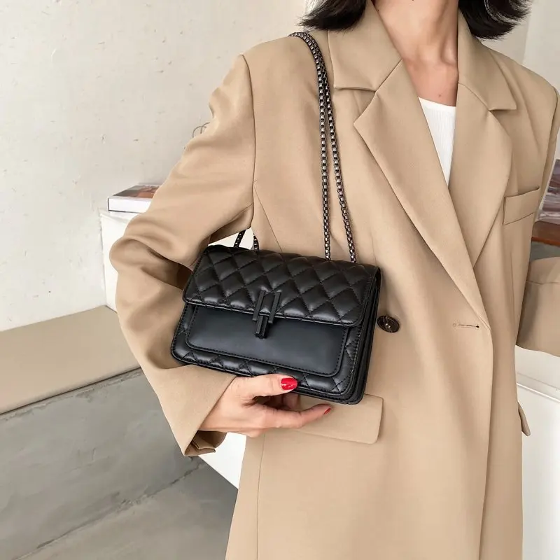 

Small PU Leather Crossbody Bags For Women 2021 Winter Trend Hand Bag Women's Branded Trending Chain Shoulder Handbags