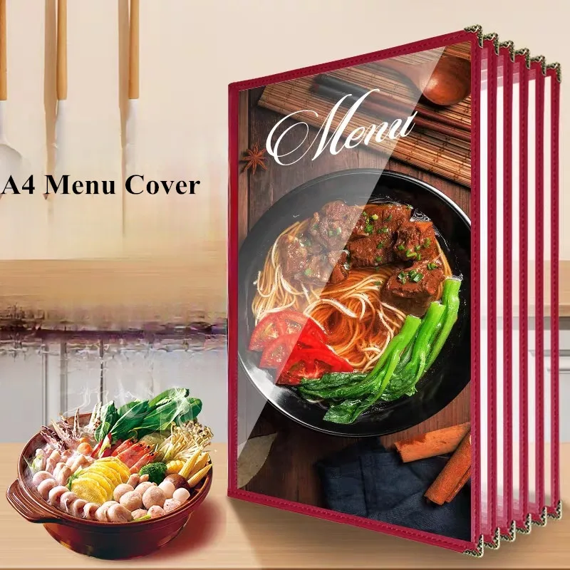 

Чехлы для меню A4 8,5x11 дюймов, держатель для вывесок меню, двойная строчка, одна страница, две прозрачные поверхности, бумажные Чехлы для меню ресторана