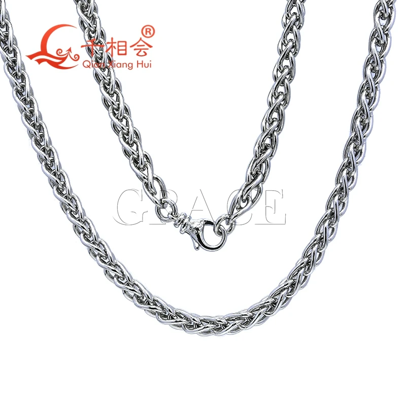Necklace simple 5mm width Flower basket chain keel chain weave 925 Silver Sterling  Trendy men women Hip Hop Link Chain jewelry
