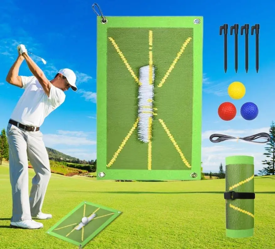 Golf Training Mat for Swing Detection Batting, Golf Swing Path Practice Mat Path Feedback Golf Hitting Mat Outdoor Golf Training