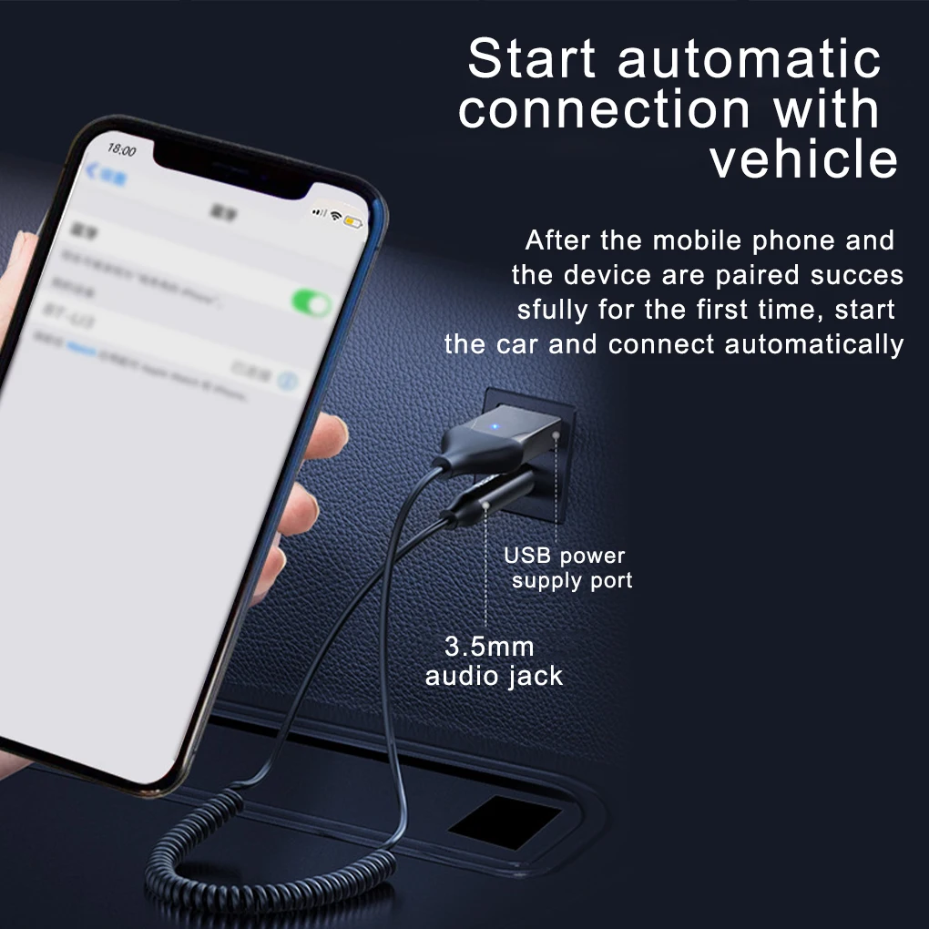 Автомобильный портативный Bluetooth-приемник Dongle беспроводной аудио адаптер с