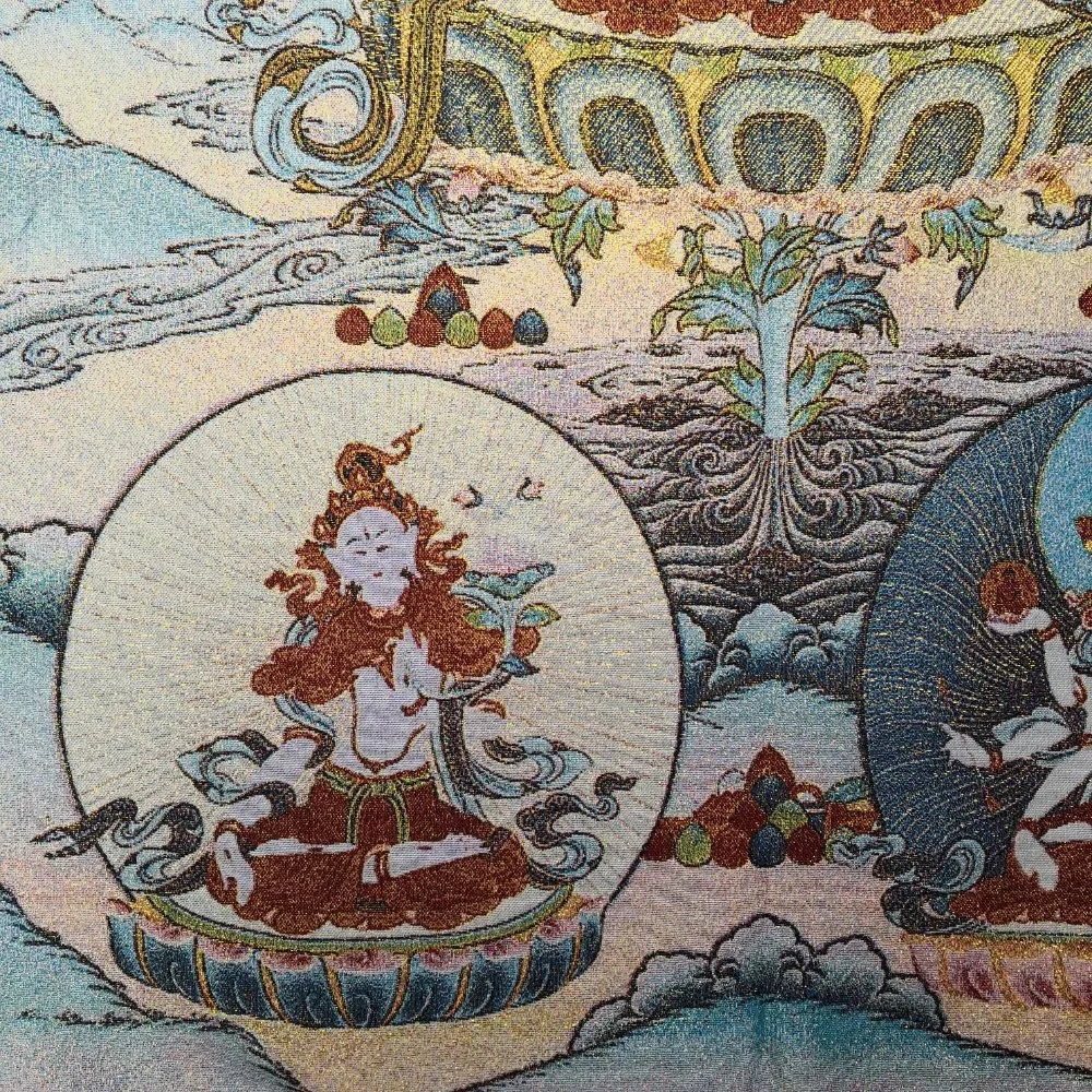 Thangka-вышивка из дерева тибетский 35 pulgadas brocado Непал Ksitigarbha duelo Wish King Kong Thangkas 1 vendid -