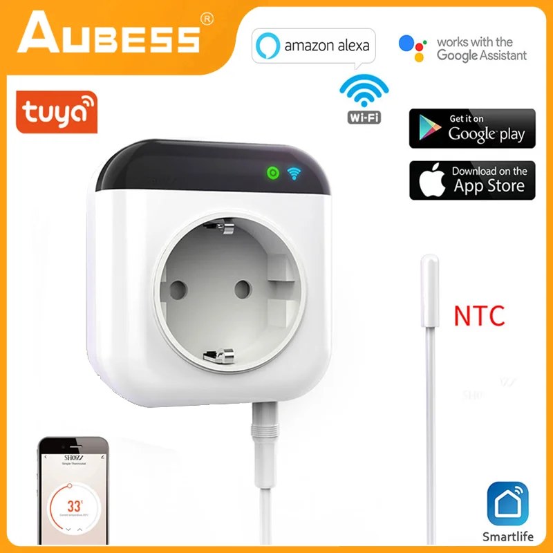 

AUBESS Tuya Smart Wifi Socket Power Monitor Smart Life APP 15A 4400W For Alexa Google Home Yandex Alice 90 Days Free Replacement