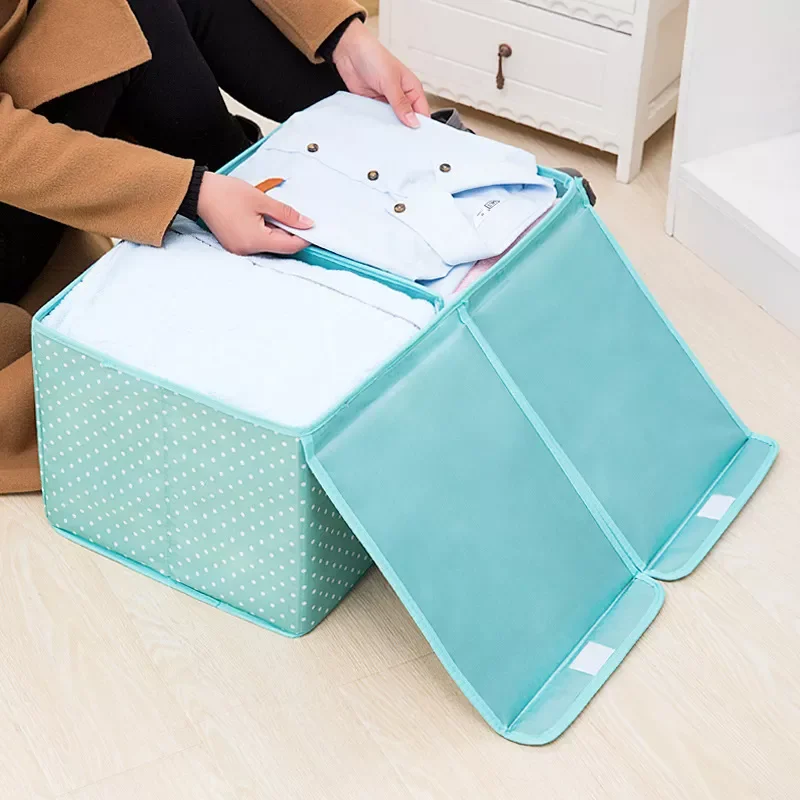 

Oxford Cloth Double Cover Foldable Storage Boxes Home Double Clothes Storage Bin Kids Toys Sundries Luggage Organizer Fabric Box