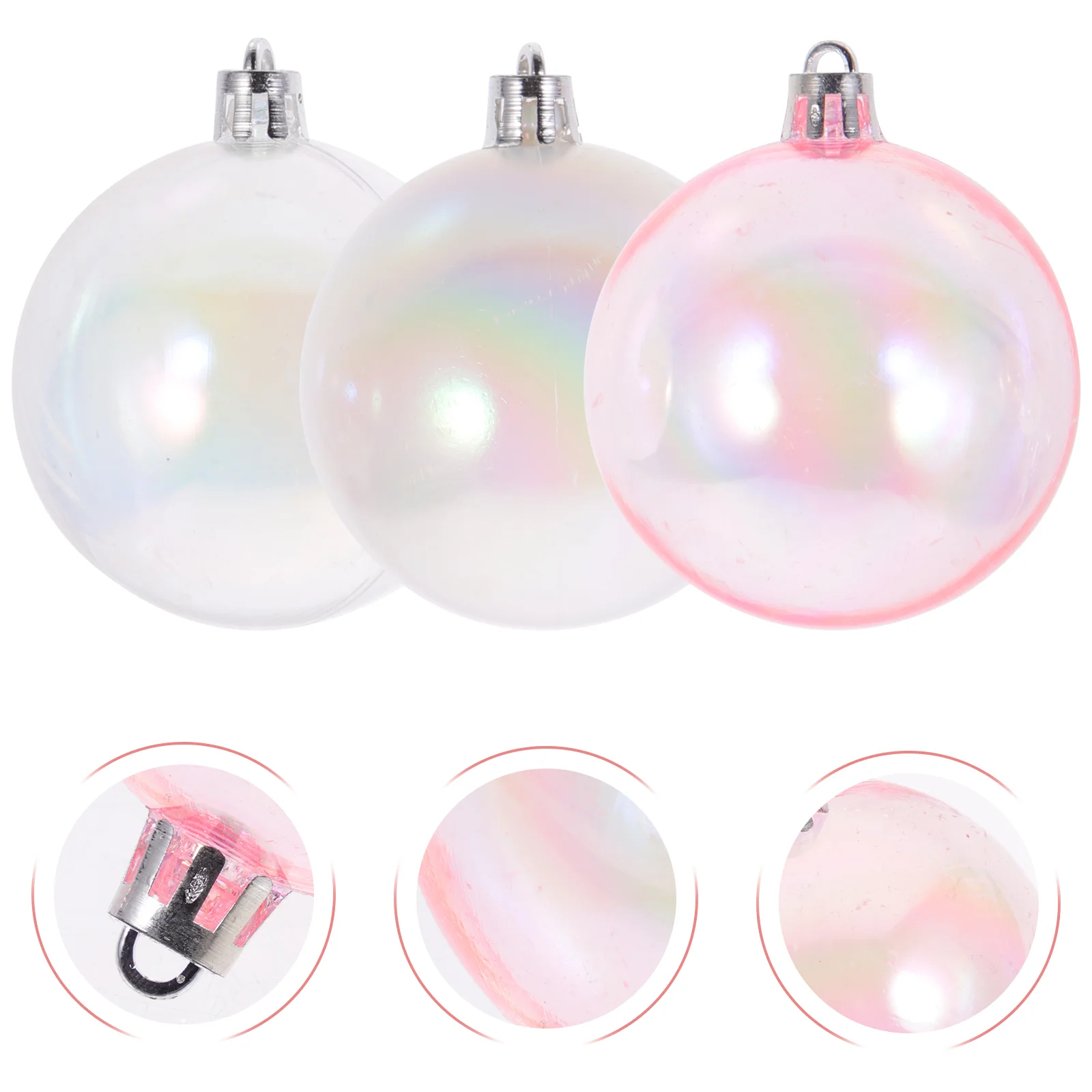

12 Pcs Colorful Ball Decorative Ornament Balls Festive Decoration Transparent Pendants Hanging Plastic Props