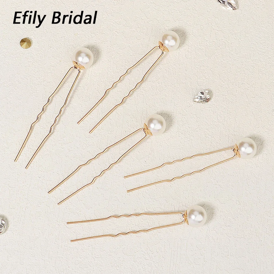 

Efily 5pcs/set Round Pearl Bridal Hairpins and Clips Wedding Hair Accessories for Women Bridesmaid Hair Stick Prom Jewelry Gifts