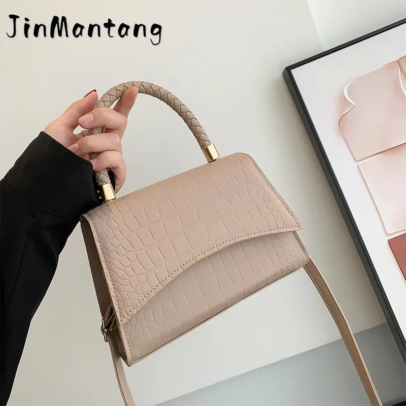 

Stone Pattern Vintage Shoulder Bag Fashion Totes Designer Solid Pu Handbags Top Handle Bags For Women's Casual Crossbody Bags