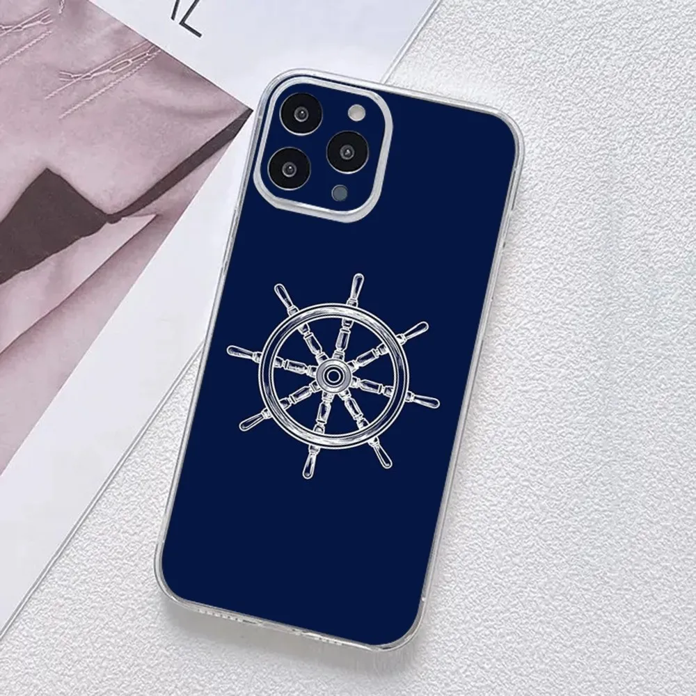 Чехол для телефона с якорем лодкой кораблем iPhone 11 12 Mini 13 14 15 Pro XS Max X 8 7 6s Plus 5 SE XR