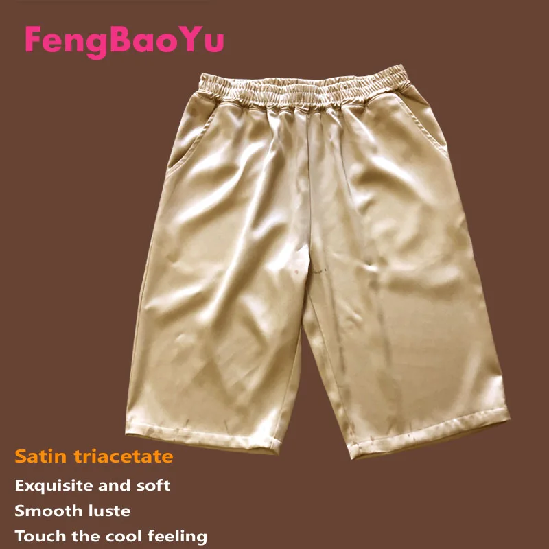 Fengbaoyu Triacetate Satin Summer Men's Five-cent Pants Fat Man 150KG Large Size Leisure Outing Comfortable Cool Shorts For Men