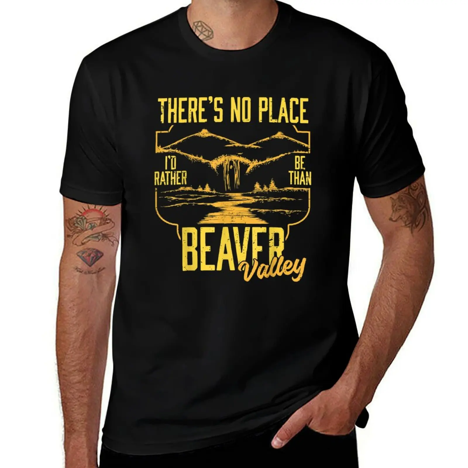 Классическая футболка There_s No Place I_d Rather Be Than Beaver Valley винтажная с аниме мужская