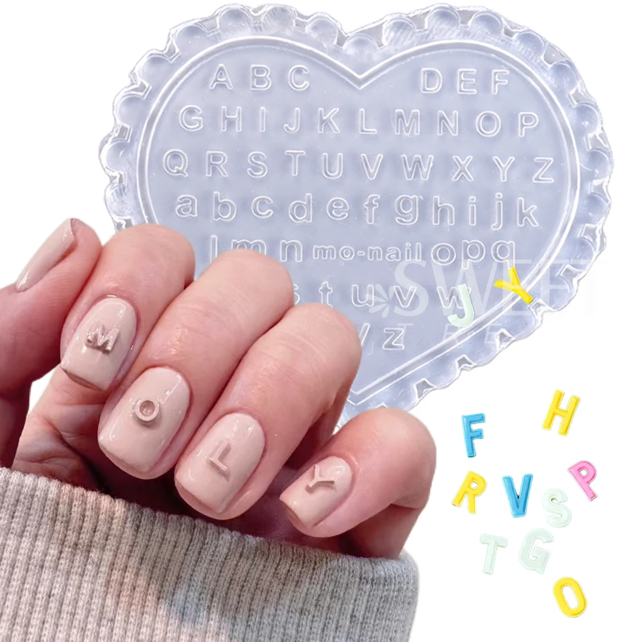 3D силиконовая форма для дизайна ногтей аксессуары сделай сам шаблон резки букв