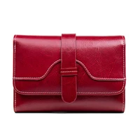 Retro Oil Wax Cowhide Wallet / Genuine Leather Wallets For Women 1