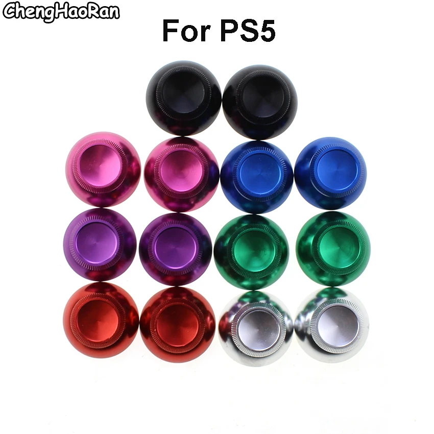 

ChengHaoRan 2pcs Rocker Caps For Sony PS5 Controller Console Aluminum Alloy Metallic Metal Analog Grips Stick Fit