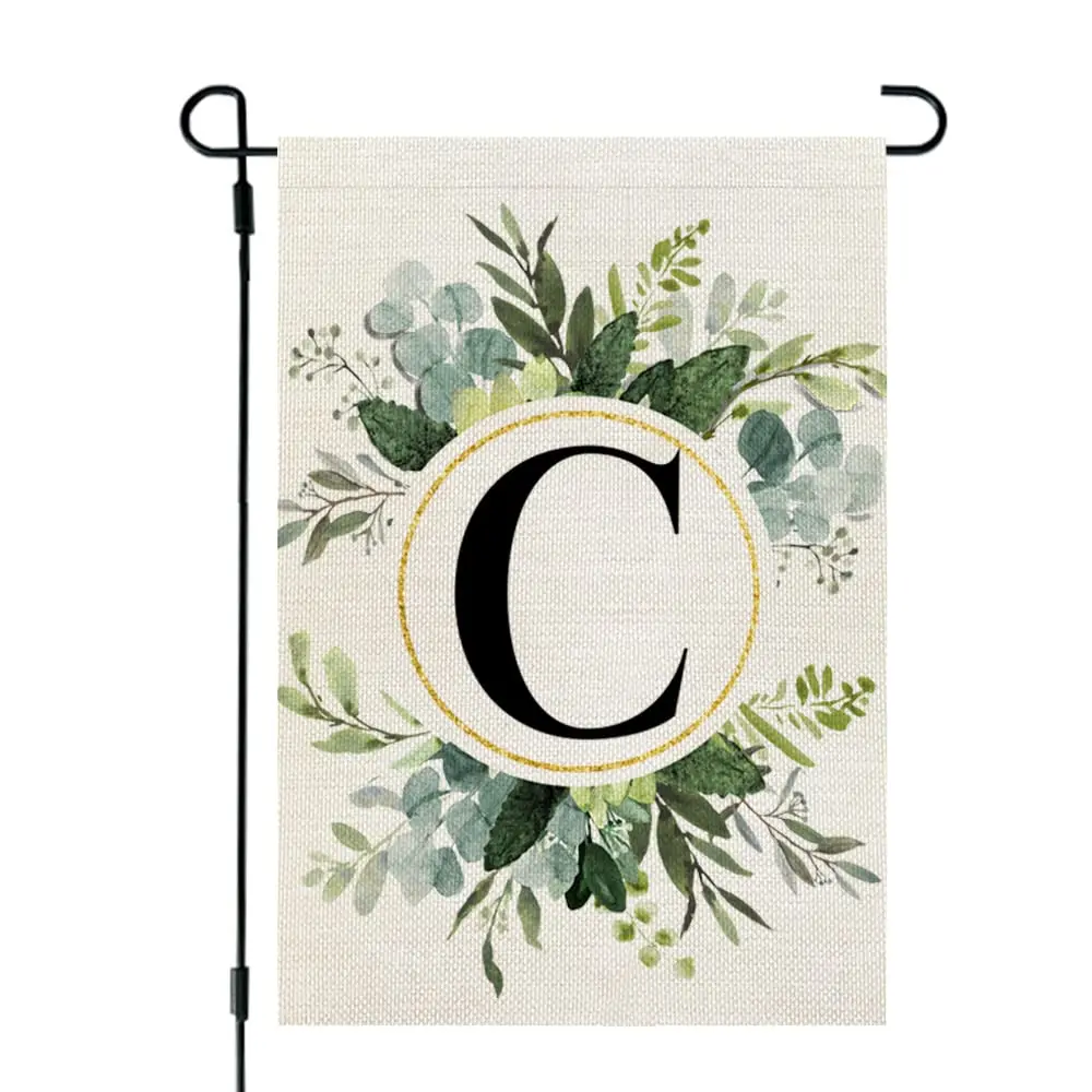 

Beauty Monogram Letter C Garden Flag Floral 12x18 Inch Double Sided for Outside Small Burlap Family Last Name Initial Yard Flag