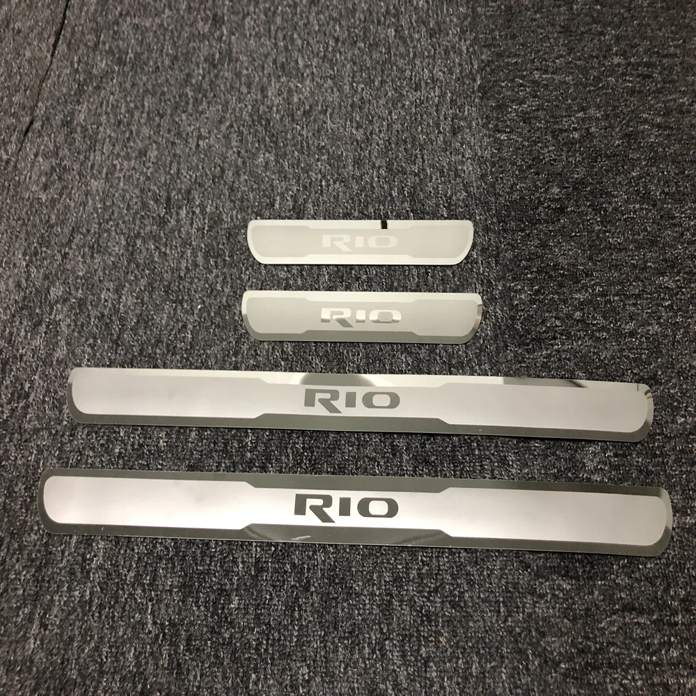 

4 шт./лот накладки на пороги из нержавеющей стали для новой KIA RIO 2015-2021 EU RIO X Line аксессуары для стайлинга автомобиля