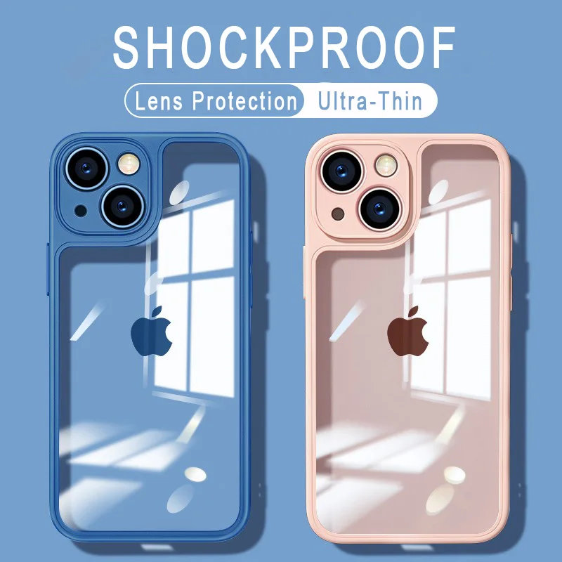 luxury transparent shockproof silicone phone case for iphone 13 12 11 pro xr x xs max mini soft thin bumper clear cover free global shipping