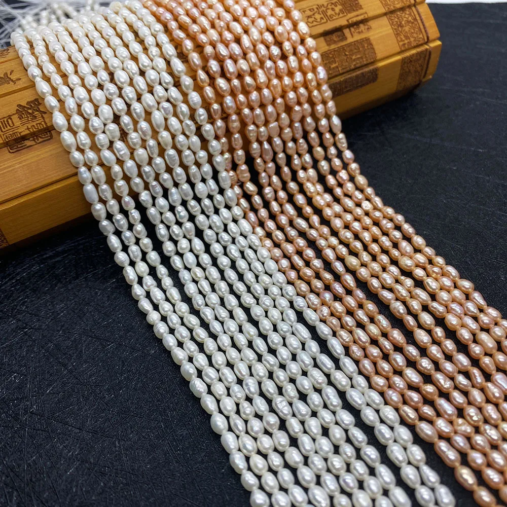 

A Grade High Quality Cultured Freshwater Pearl Beads Rice Shaped Punched Loose Beads for Making Jewellery DIY Bracelet Necklace