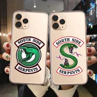 american tv riverdale southside serpent phone case for iphone 11 pro max 12 13 mini x xs max xr 7 8 plus 6s silicone cover coque