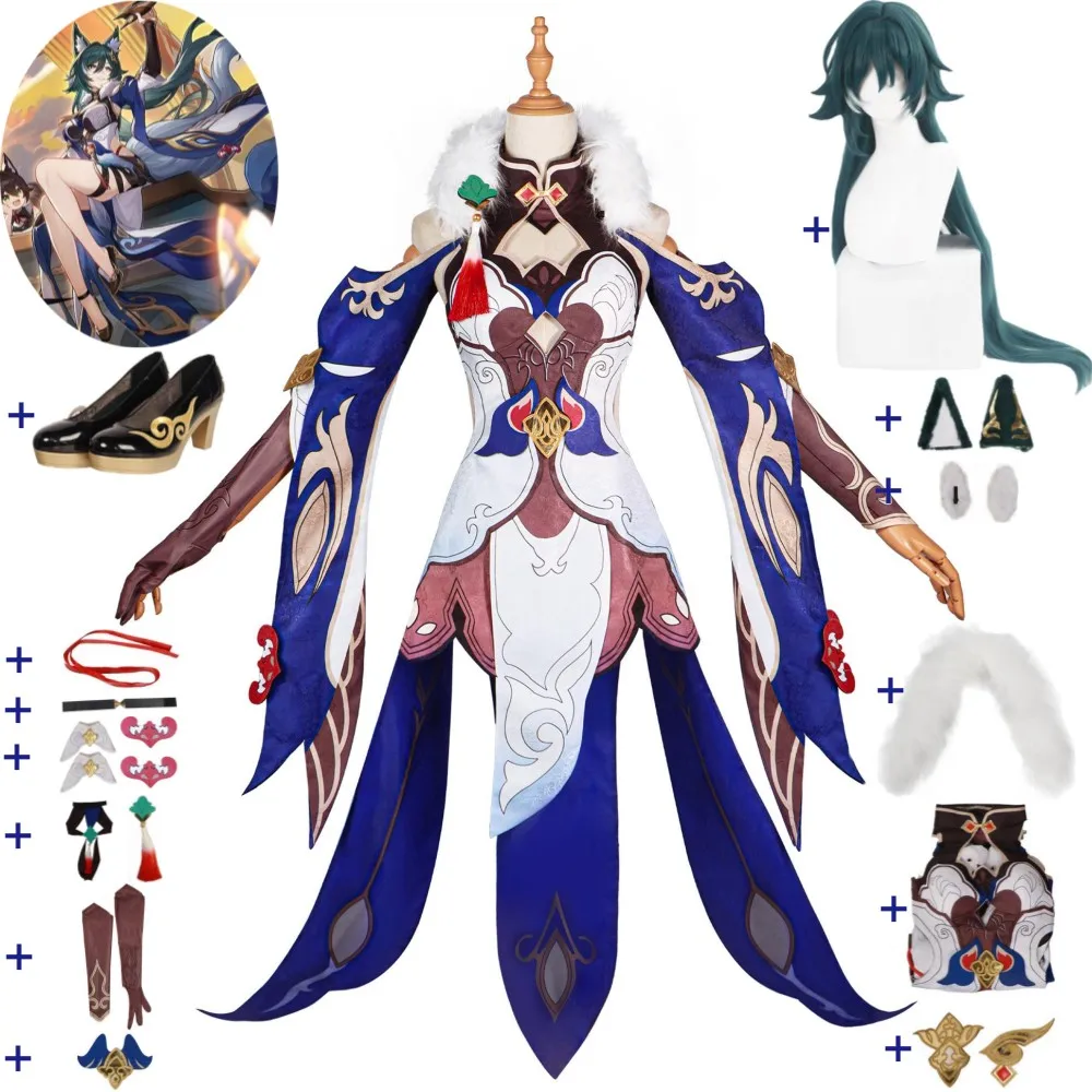 

Game Honkai: Star Rail Yukong Yu Kong Cosplay Costume Wig Shoes Ears Anime Helm Master Xianzhou Luofu Sexy Woman Halloween Suit