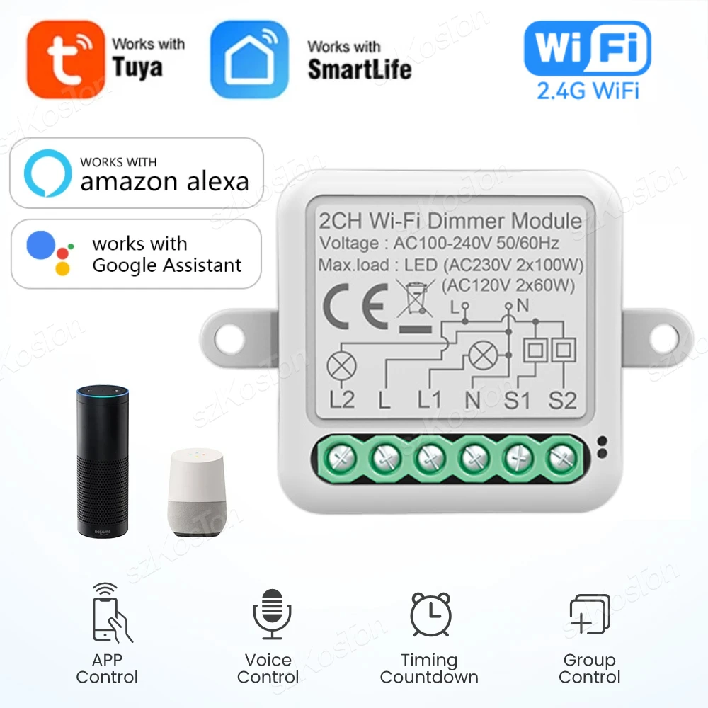 

Интеллектуальный диммер SZKOSTON Tuya Wifi Smart Dimmer Switch